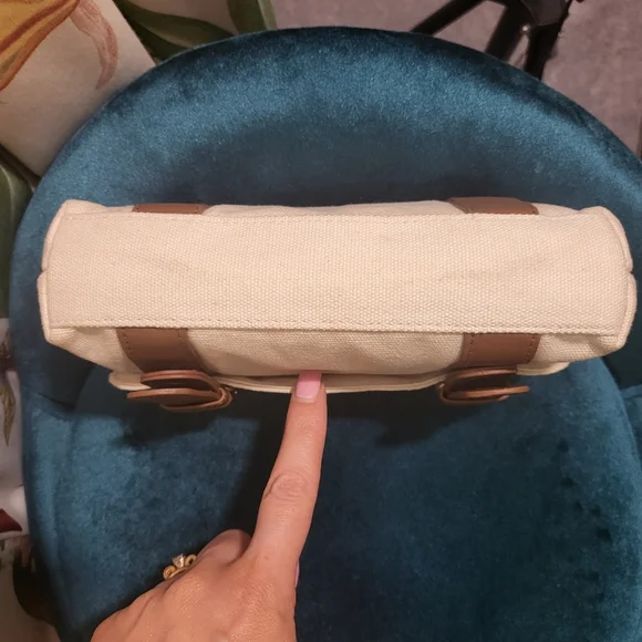CHLOE beige cotton clutch - Picture 8 of 10